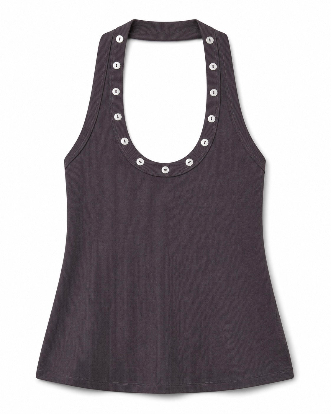 Chosen By Tuchuzy Scoop Halter Shell Tank Slate