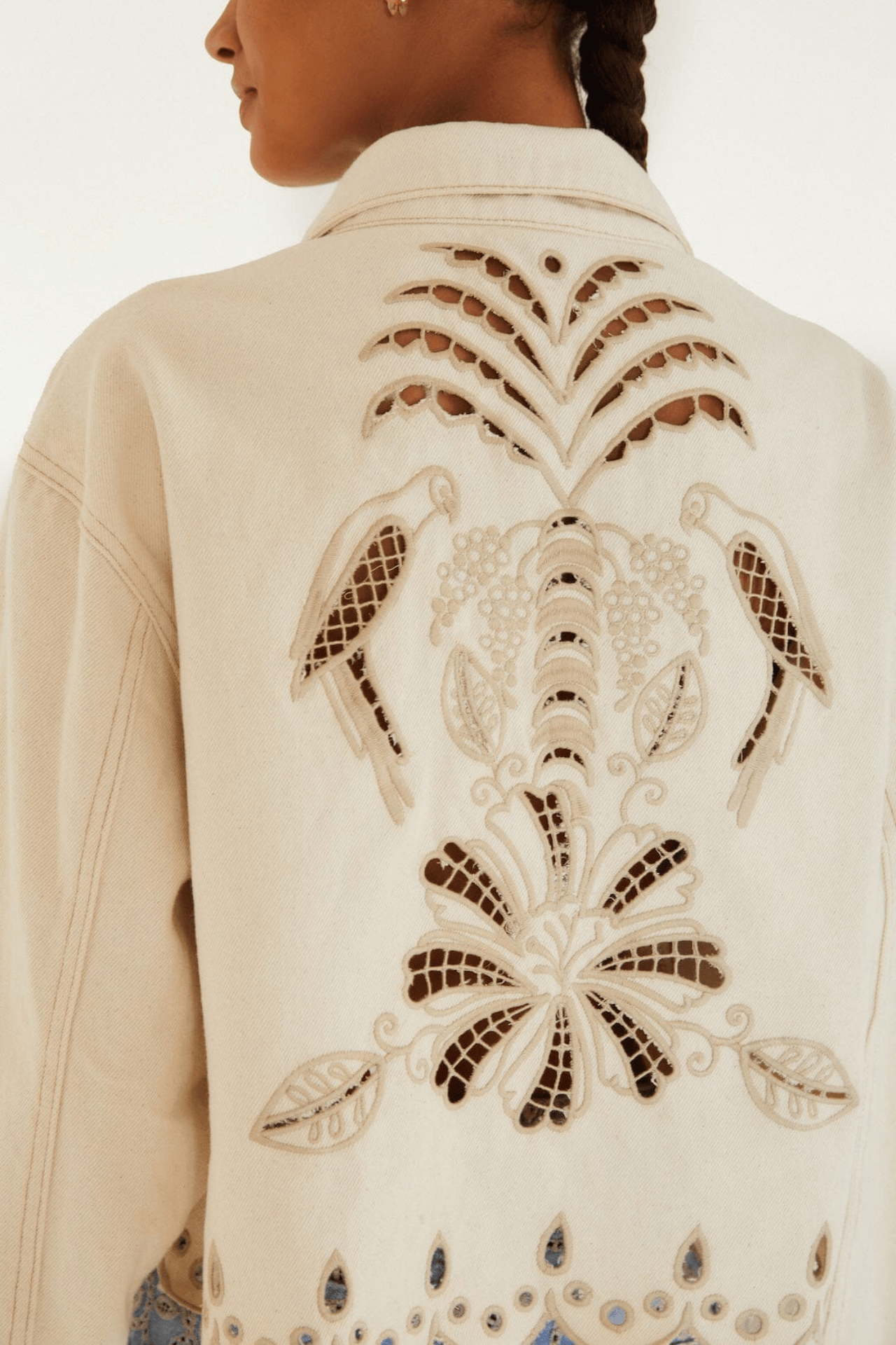 Farm Rio Canva Richelieu Jacket Off-White