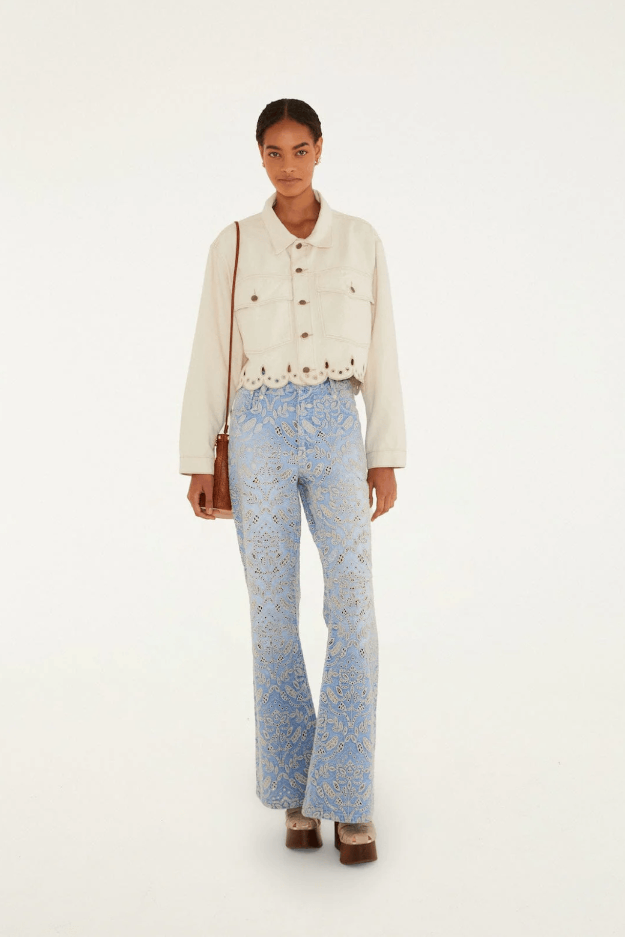 Farm Rio Canva Richelieu Jacket Off-White
