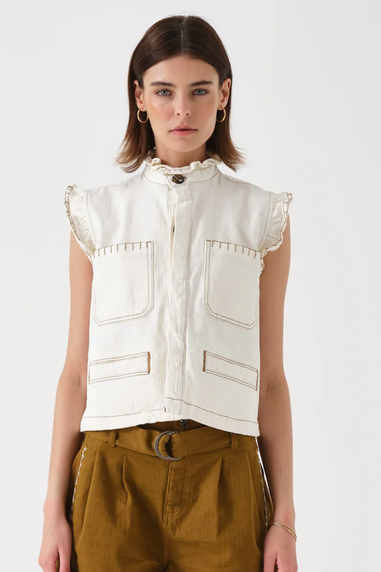 Seventy + Mochi Pablo Vest In Ecru