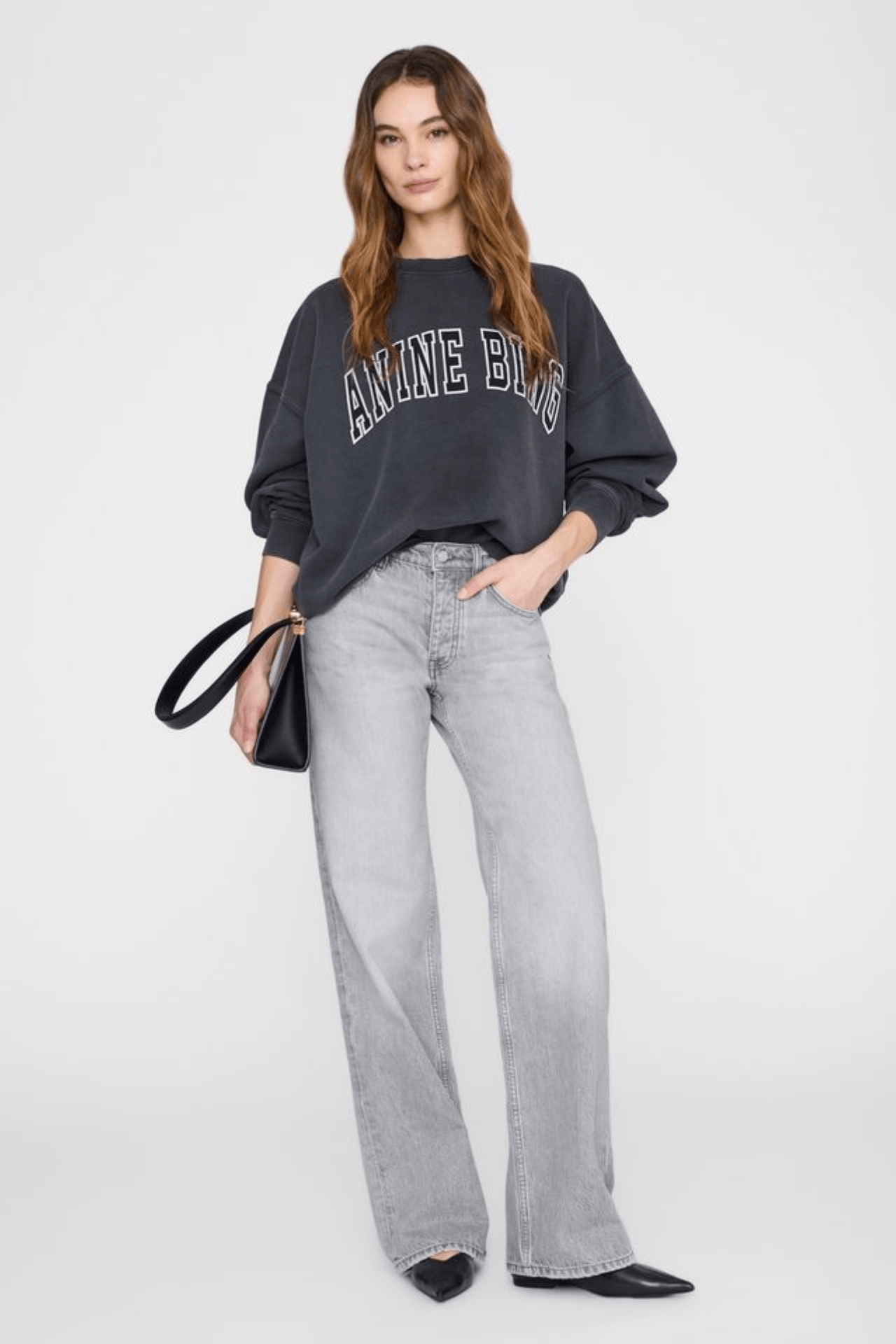 Anine Bing Miles Sweatshirt Classic Washed Black