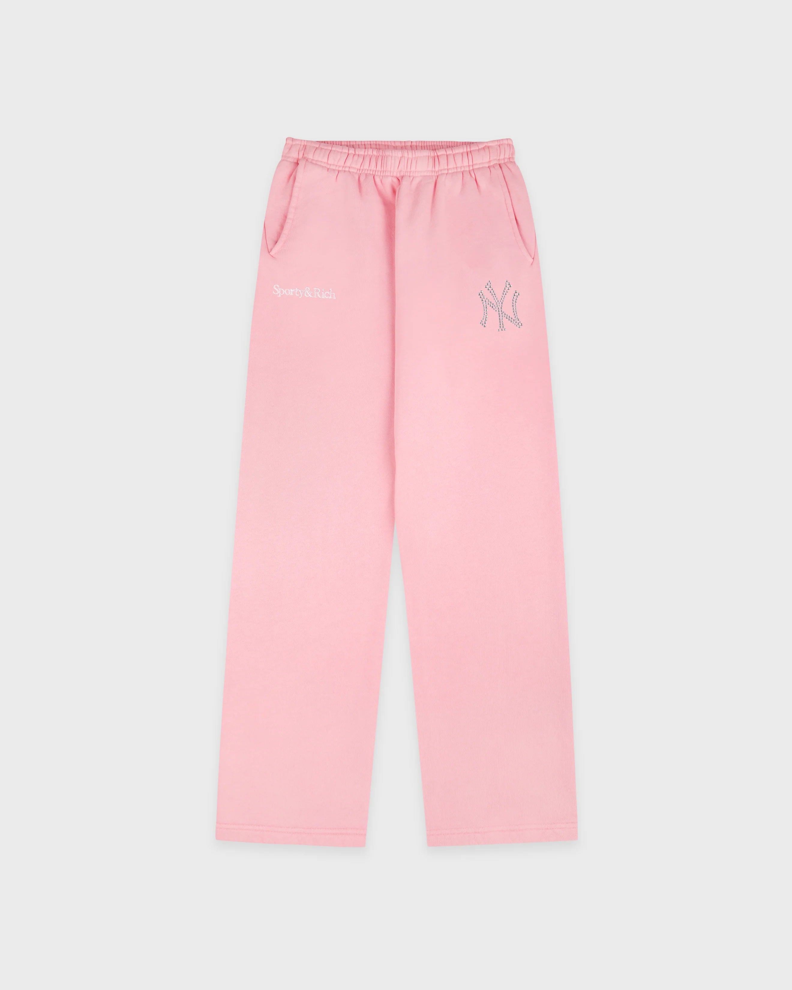 Sporty & Rich Yankees Krystal Wide Sweatpant Candy/White