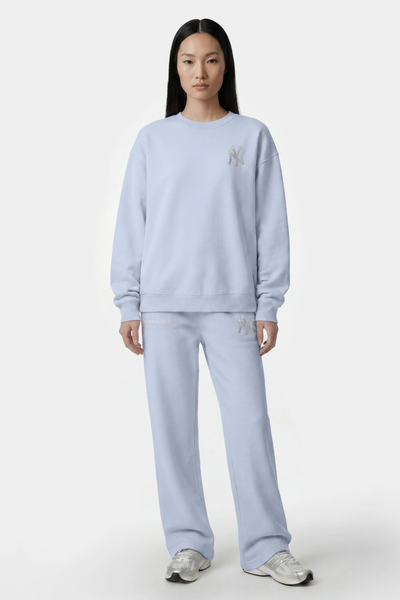 Sporty & Rich Yankees Krystal Wide Sweatpant Ciel/White