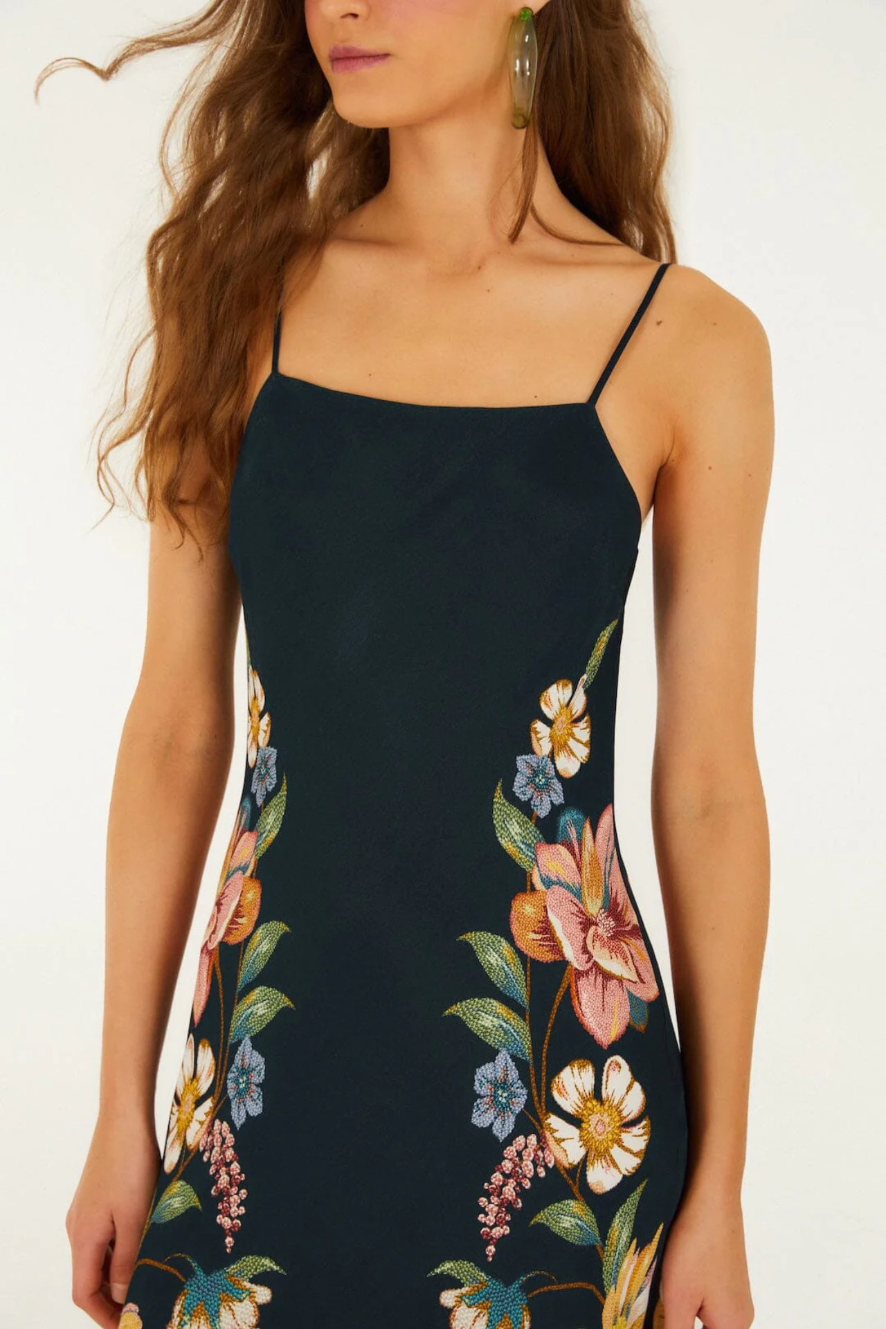 Farm Rio Maira Floral Dark Blue Maxi Dress