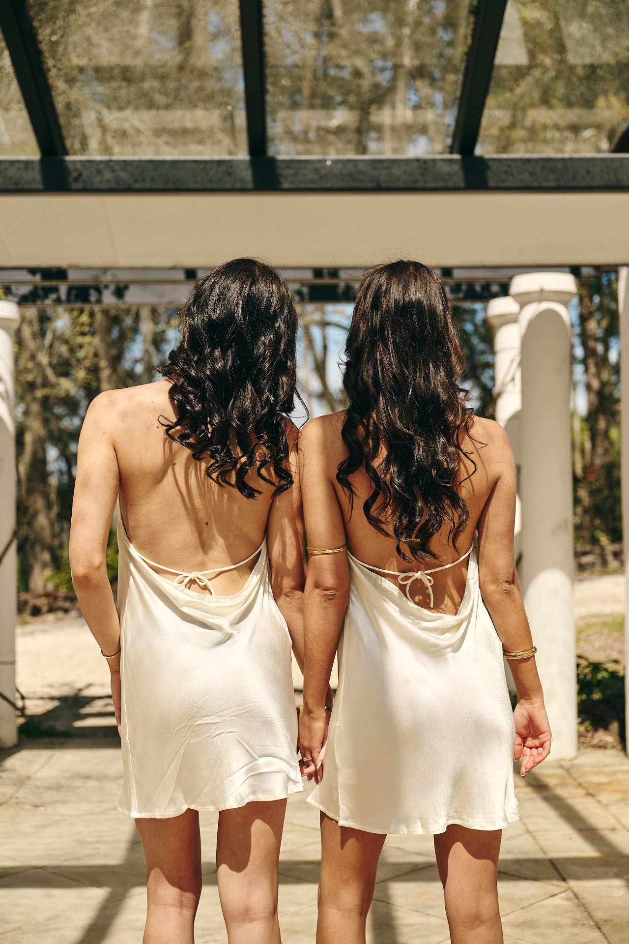 Cowl Satin Mini Dress