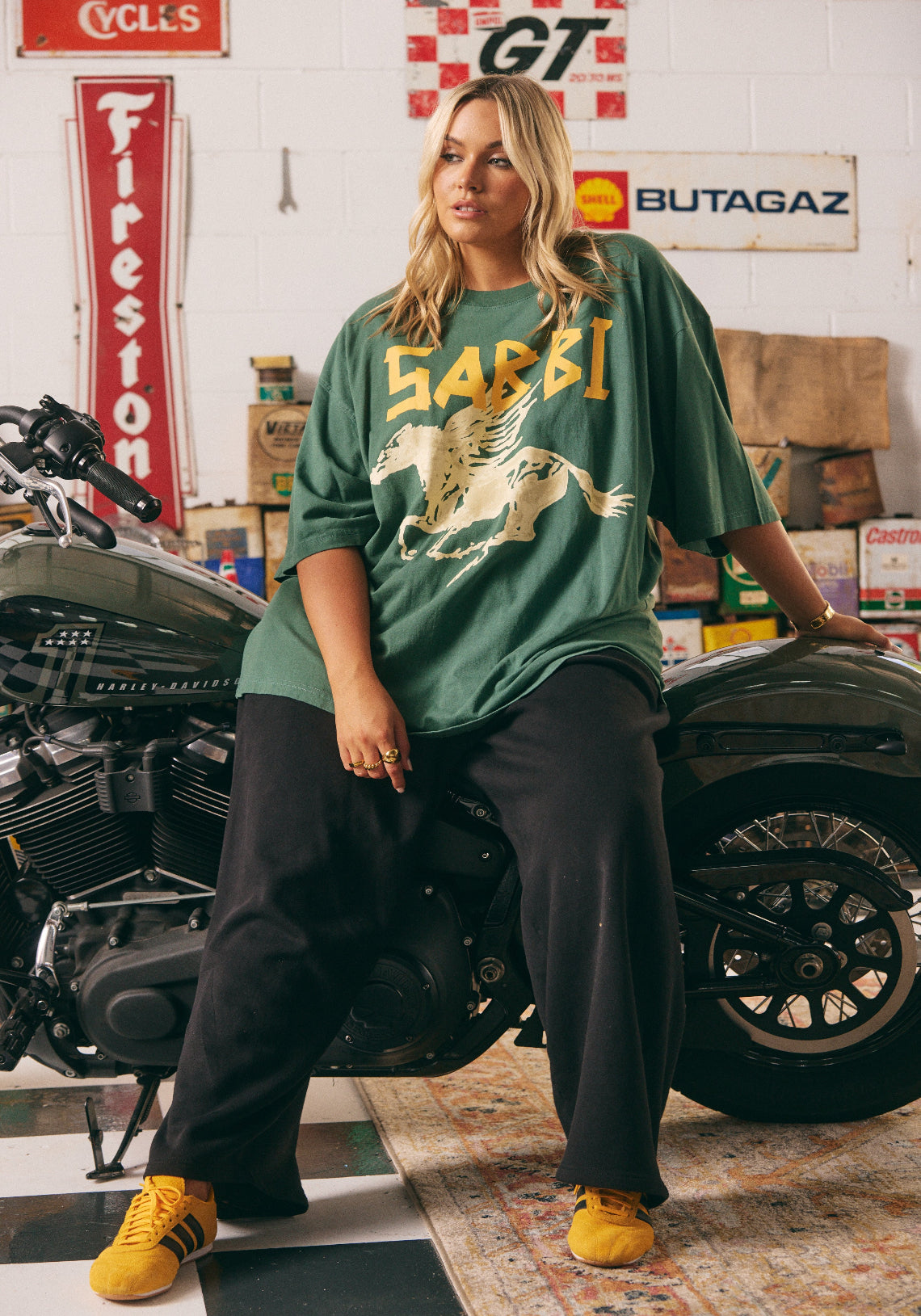 Rhinestone Tee Khaki