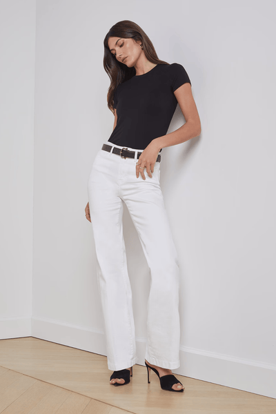 L'Agence Clayton Wide-Leg Jean Blanc