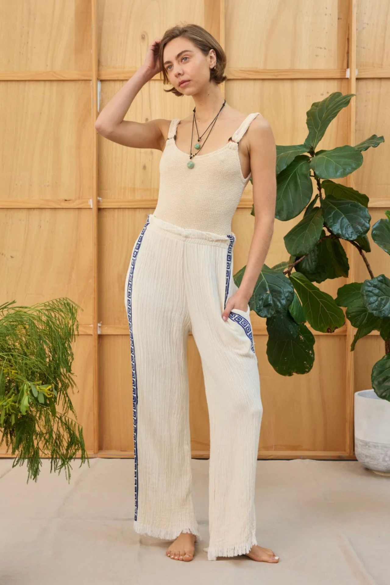 Natural Surf Pant Navy Print