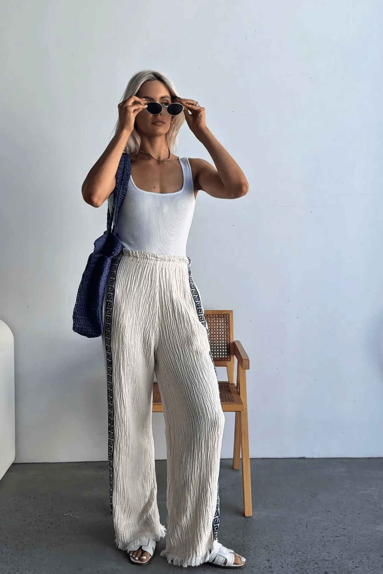 Natural Surf Pant Navy Print