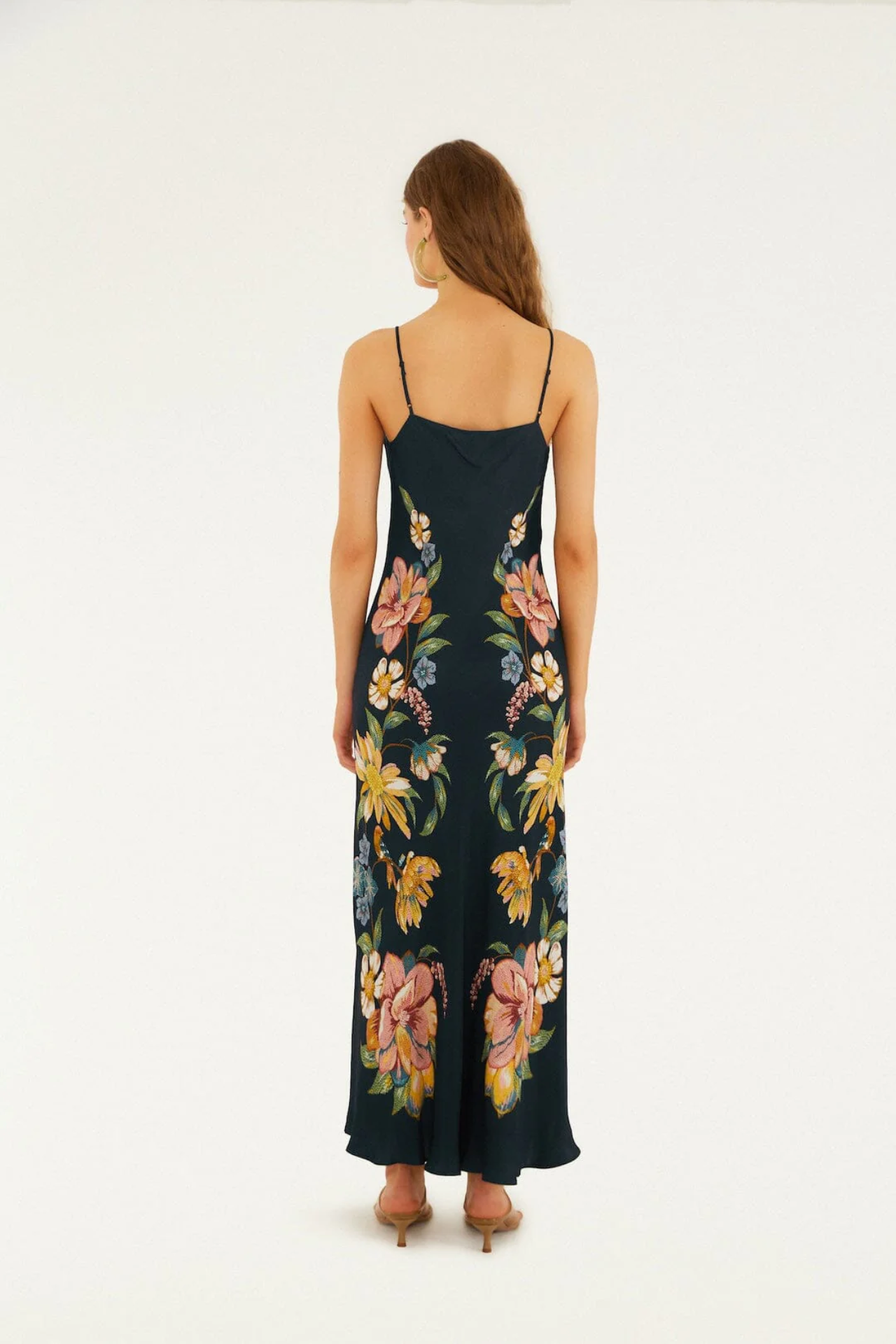Farm Rio Maira Floral Dark Blue Maxi Dress