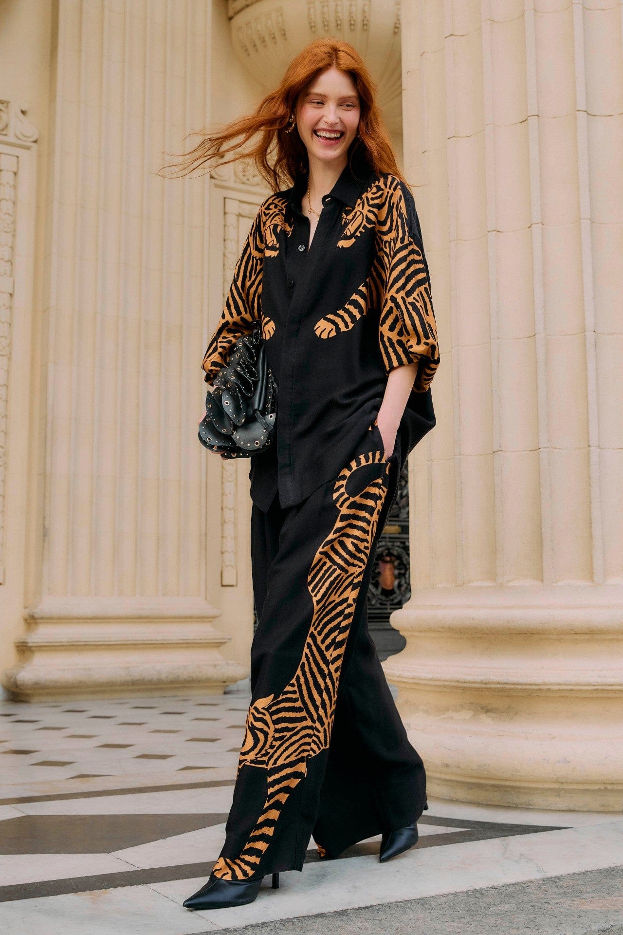 Farm Rio Black Tiger Pants