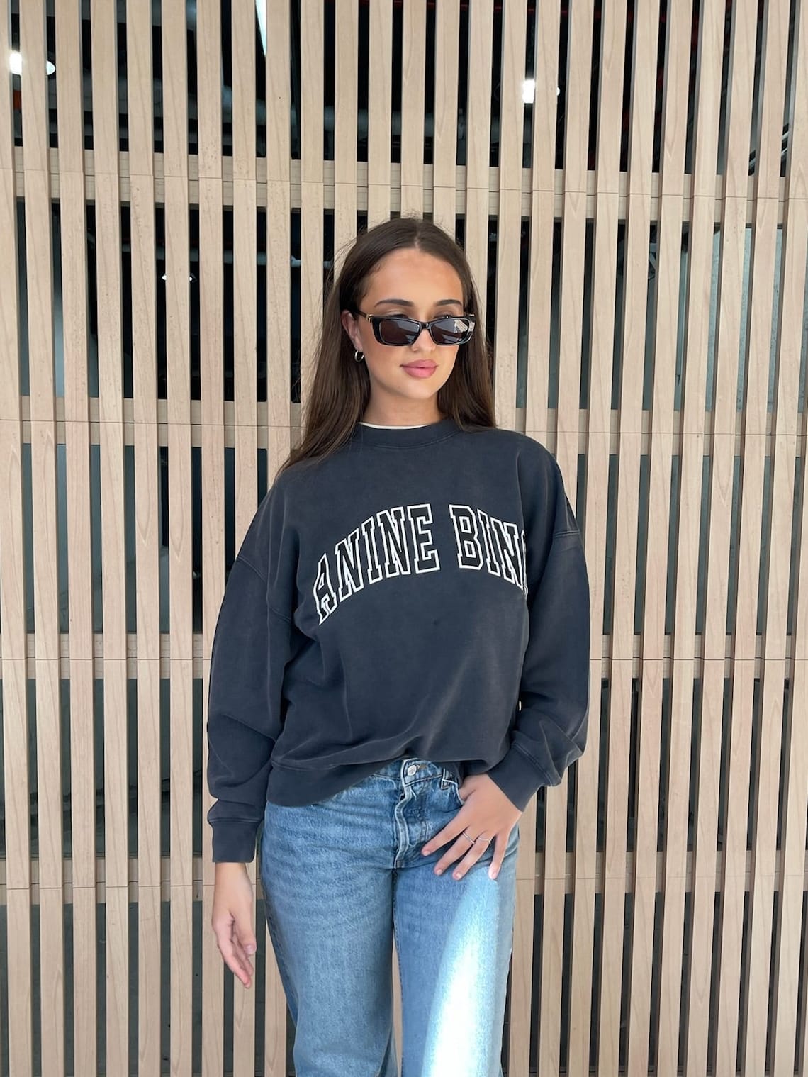 Anine Bing Miles Sweatshirt Classic Washed Black