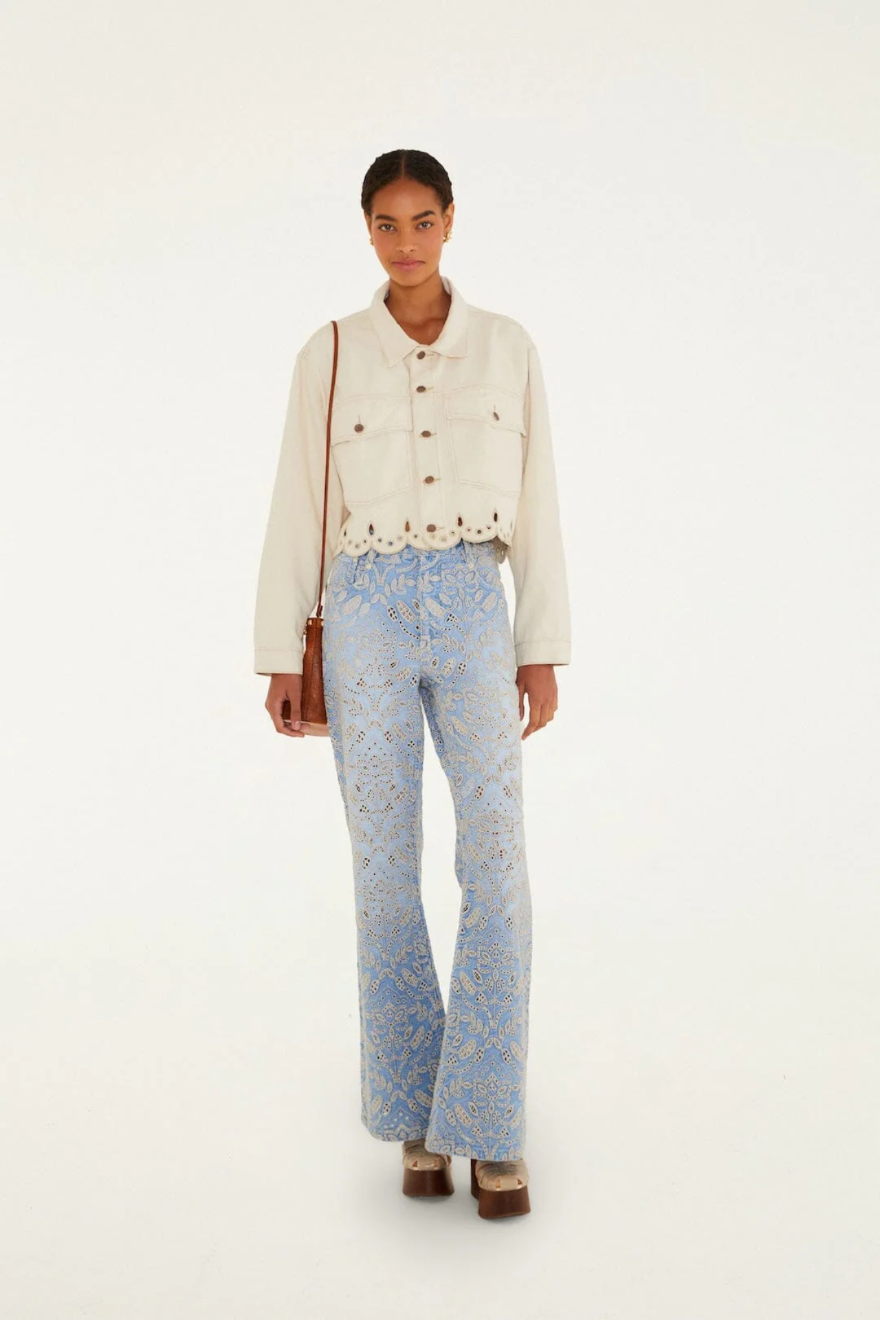 Farm Rio Canva Richelieu Jacket Off-White