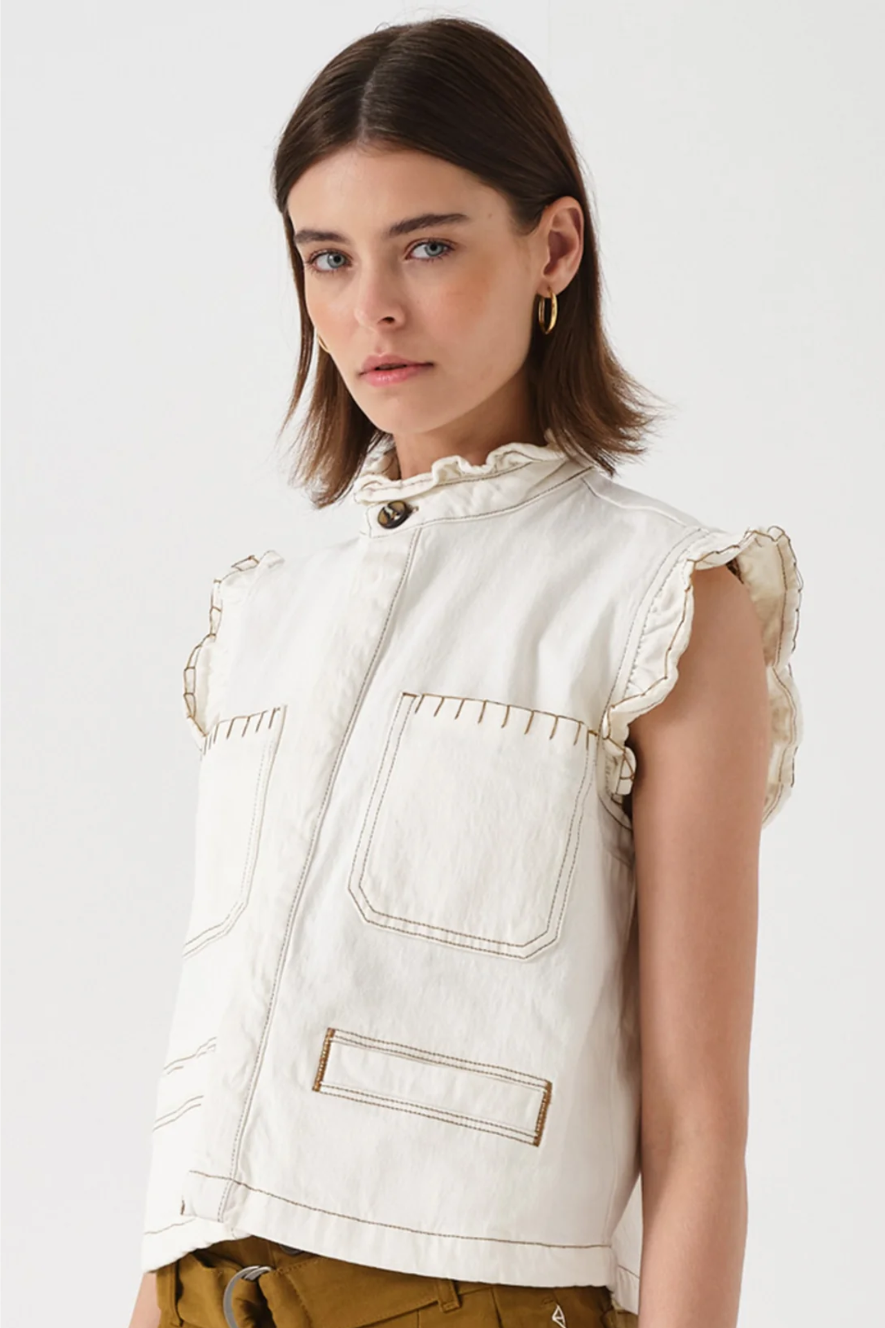 Seventy + Mochi Pablo Vest In Ecru