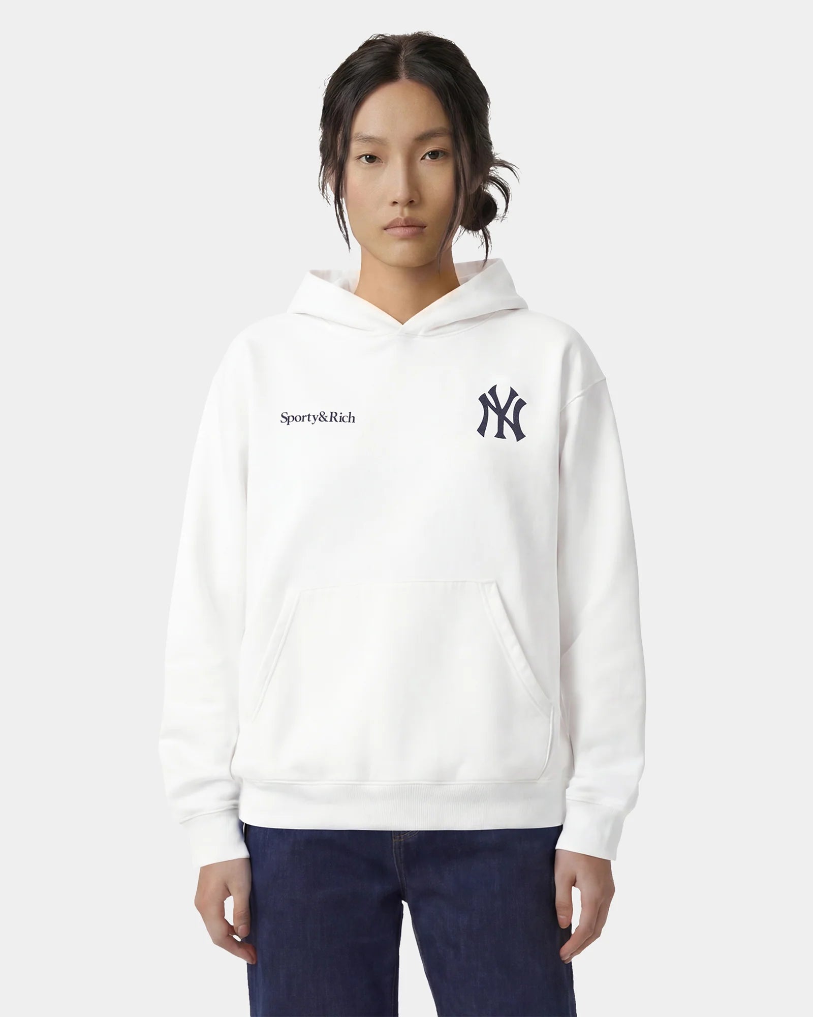 Sporty & Rich Yankees Curve Hoodie White
