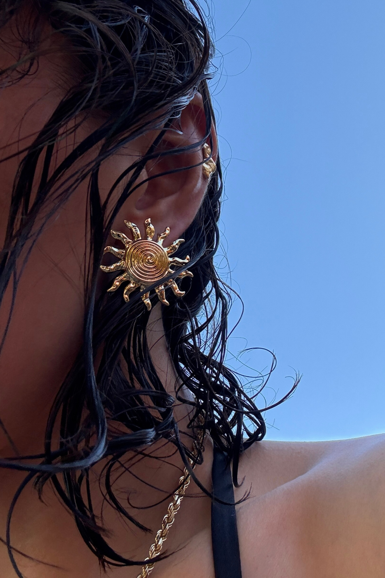 Ibiza Gold Sun Earrings