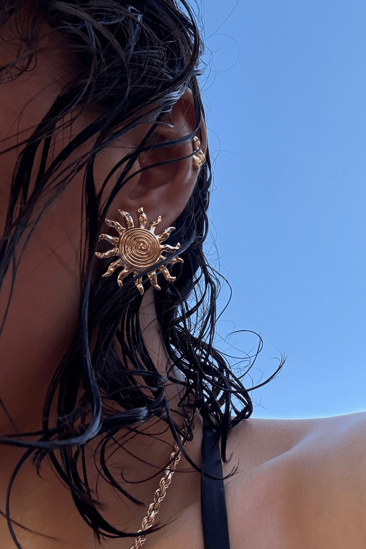 Ibiza Gold Sun Earrings