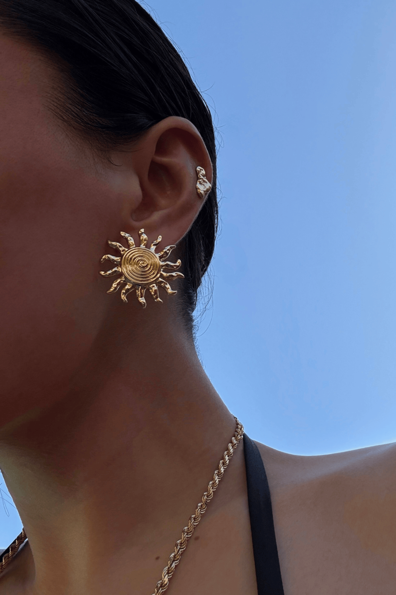 Ibiza Gold Sun Earrings