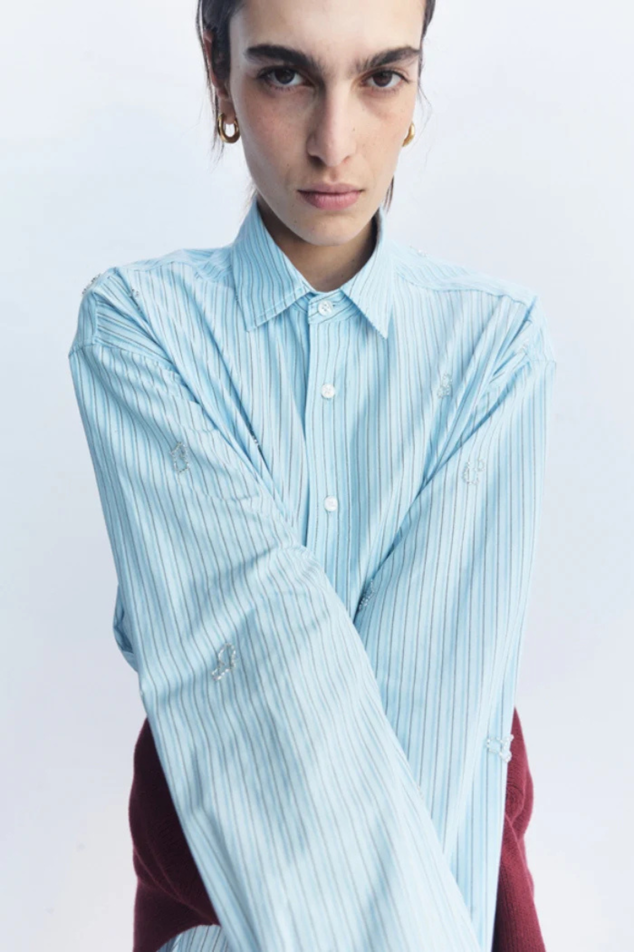 Embellished Nyra Shirt Blue