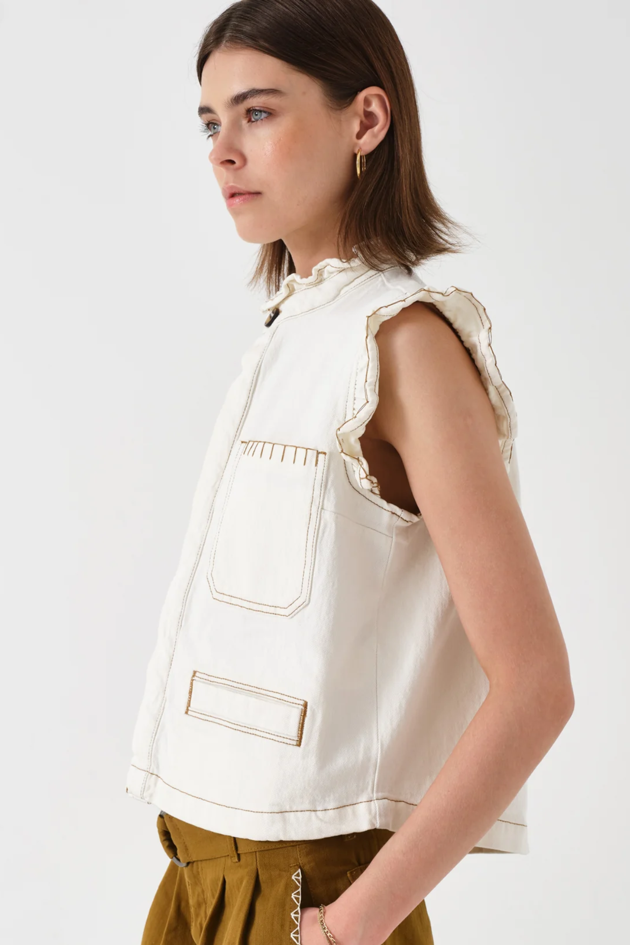 Seventy + Mochi Pablo Vest In Ecru