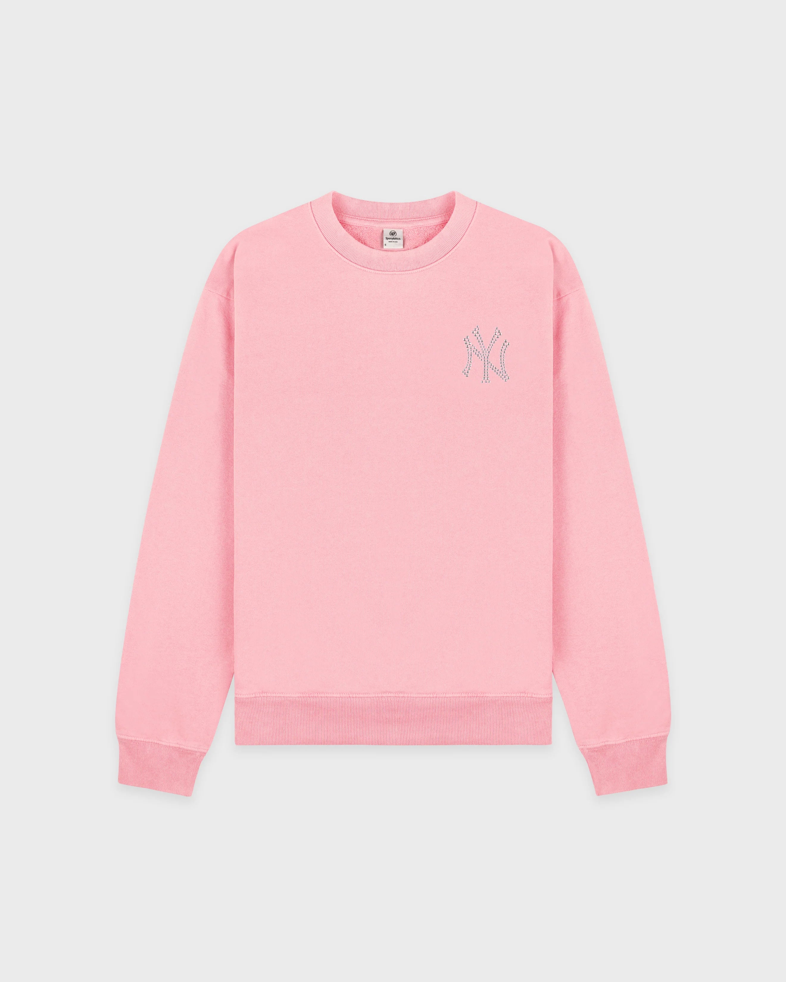Sporty & Rich Yankees Krystal Crewneck Candy/White