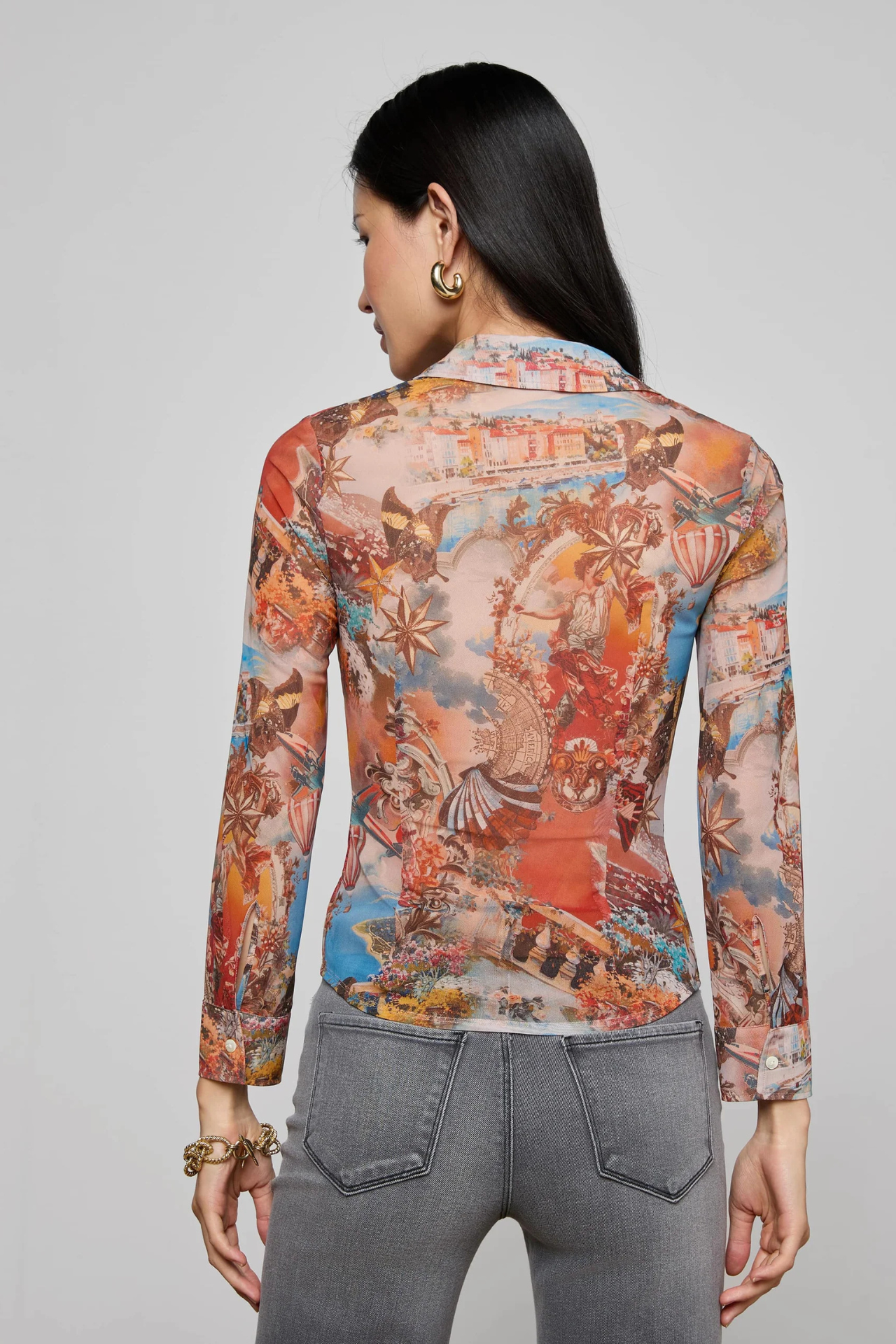 L’agence Indiana Fitted Shirt Multi Collage