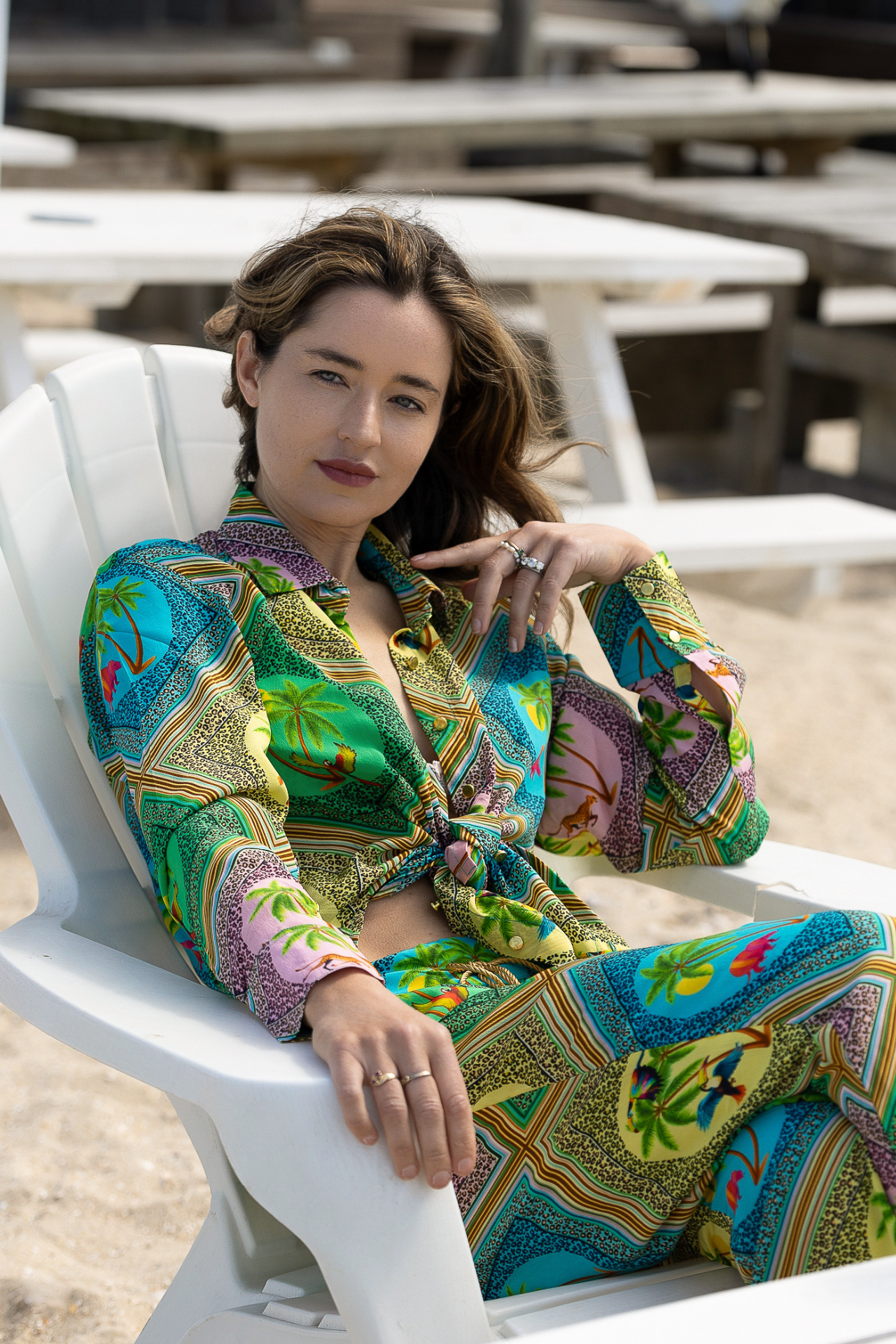 Xo Silk Crepe Shirt Safari