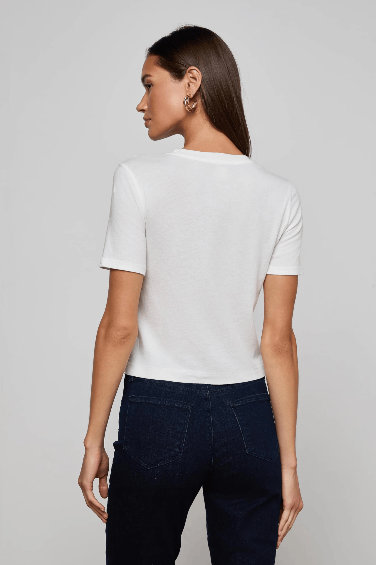 Stormy Cropped Cotton Tee White