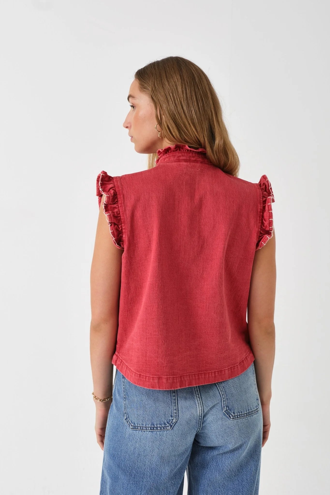 Seventy + Mochi Pablo Waistcoat In Vintage Red