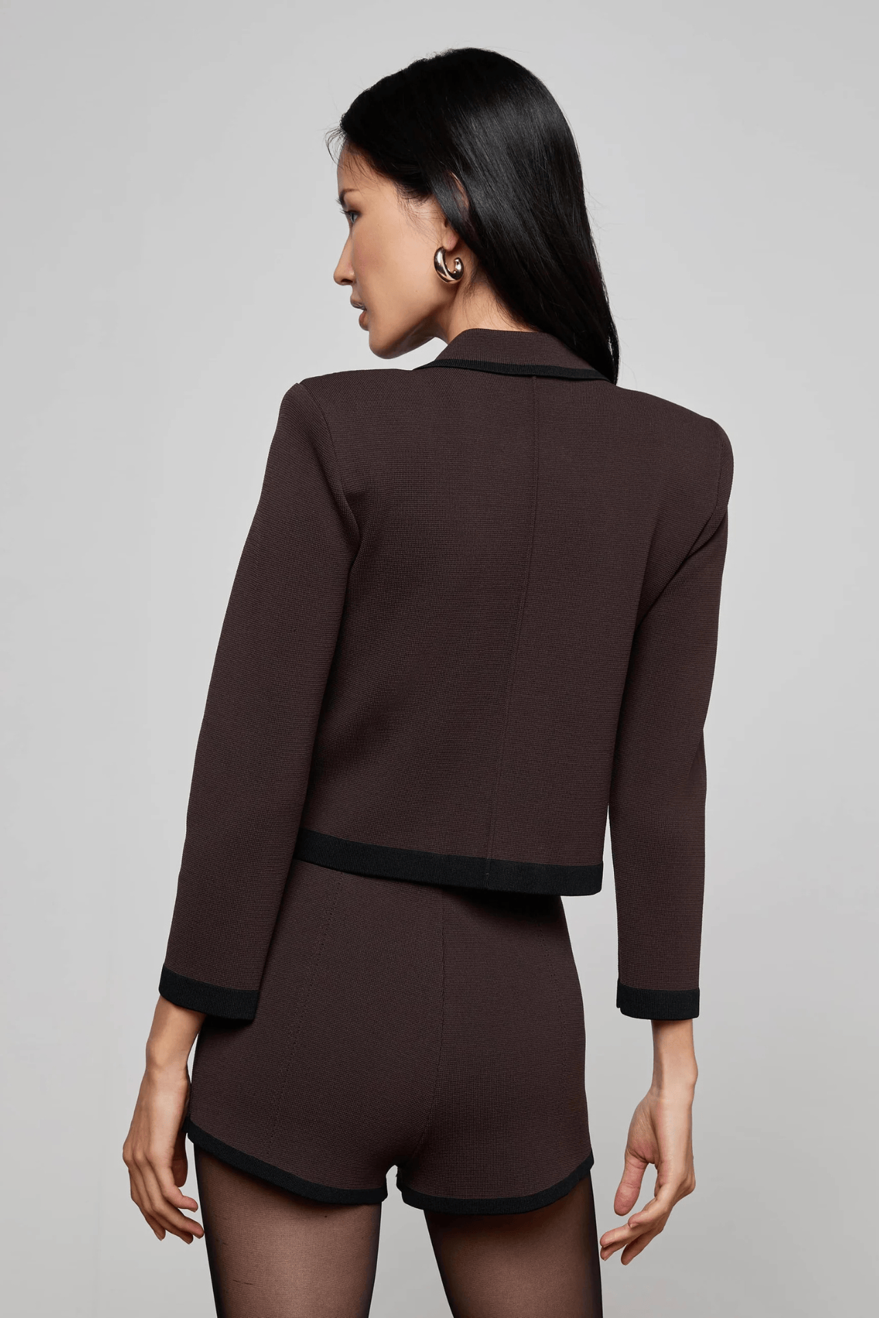 Janu Knit Jacket Dark Brown