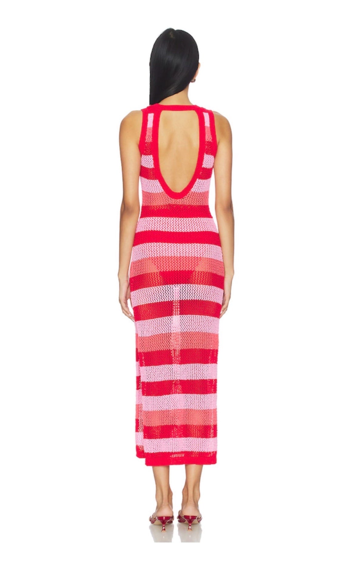 Beach Riot Holly Rose Dress Ruby Stripe