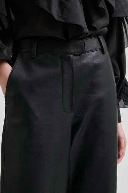 Aluna Bonded Leather Trousers Black