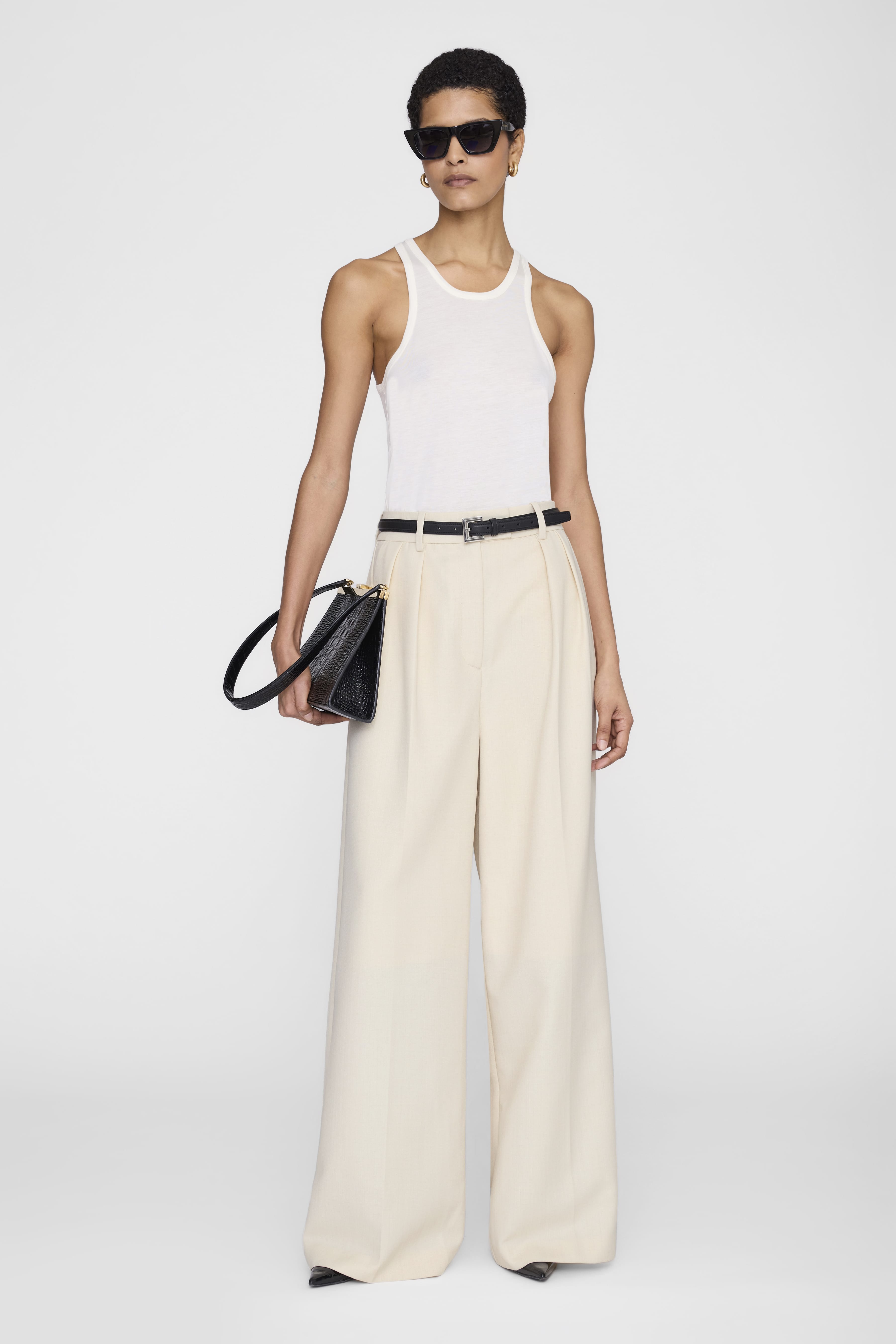 Anine Bing Lou Trouser Ecru