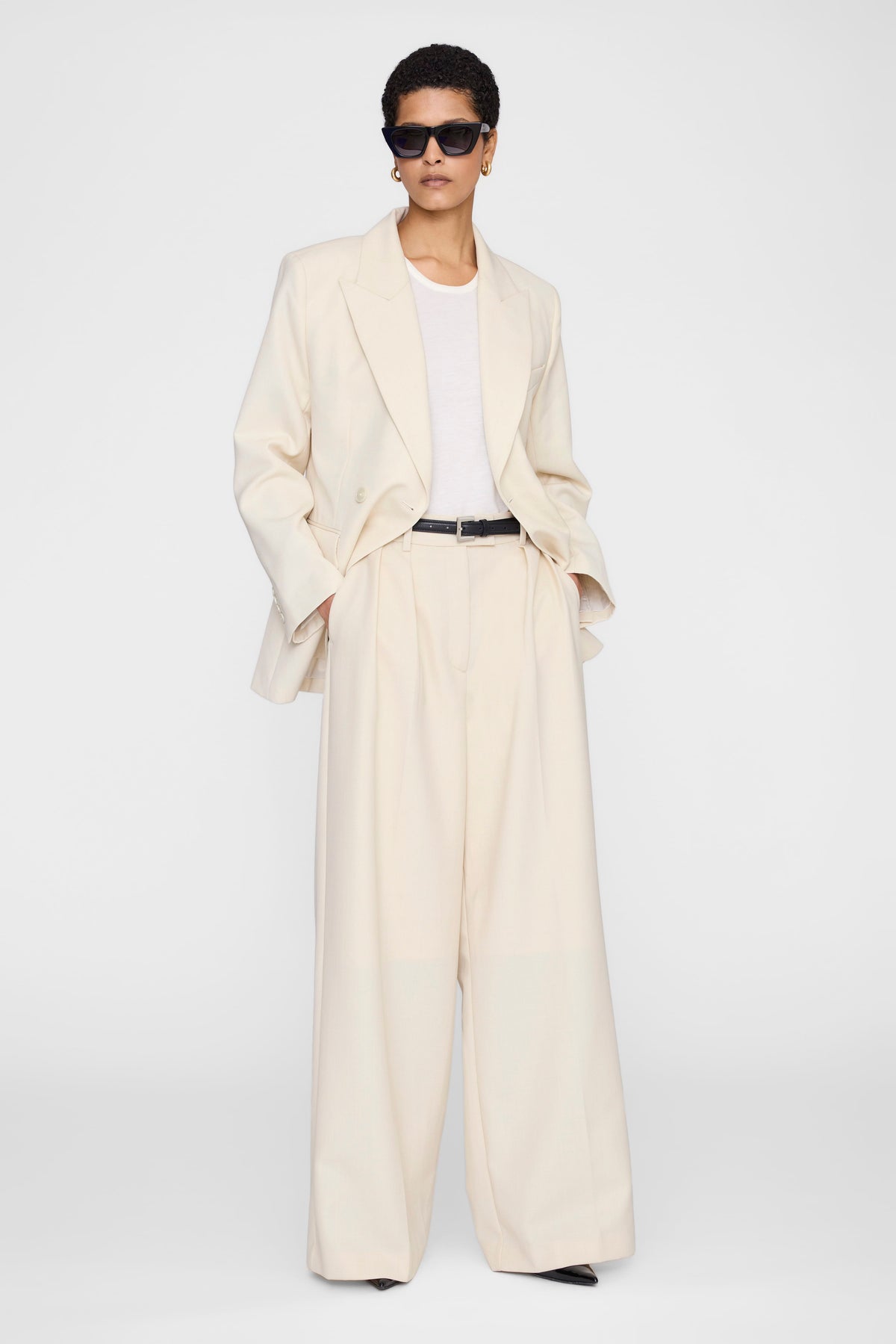 Anine Bing Lou Trouser Ecru