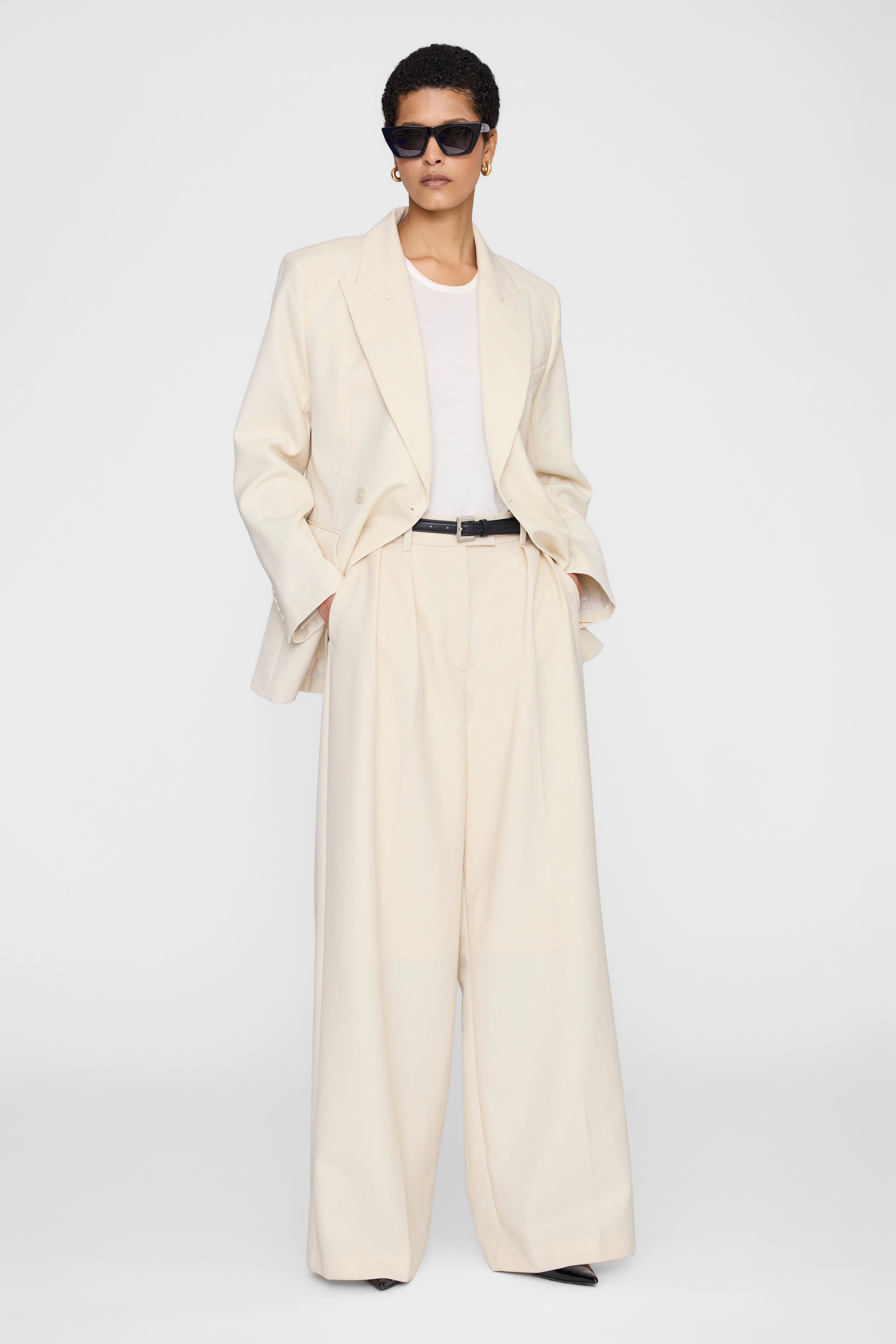 Anine Bing Lou Trouser Ecru