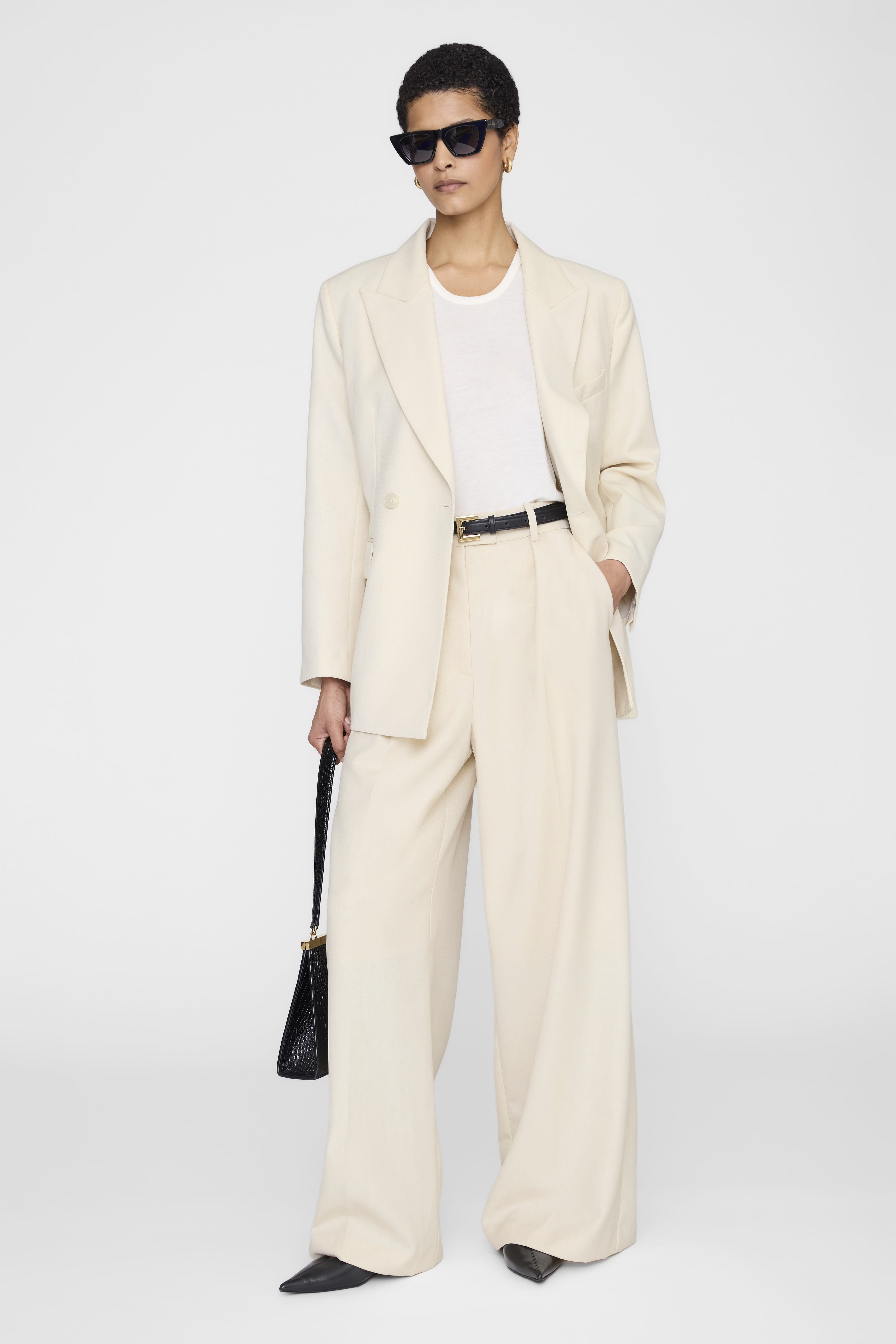 Anine Bing Tiphaine Blazer Ecru
