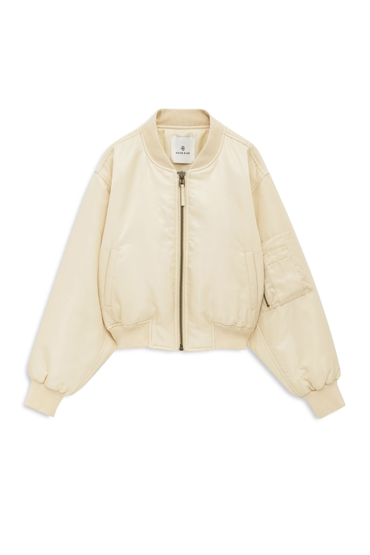 Anine Bing Cropped Leon Bomber Butter Yellow