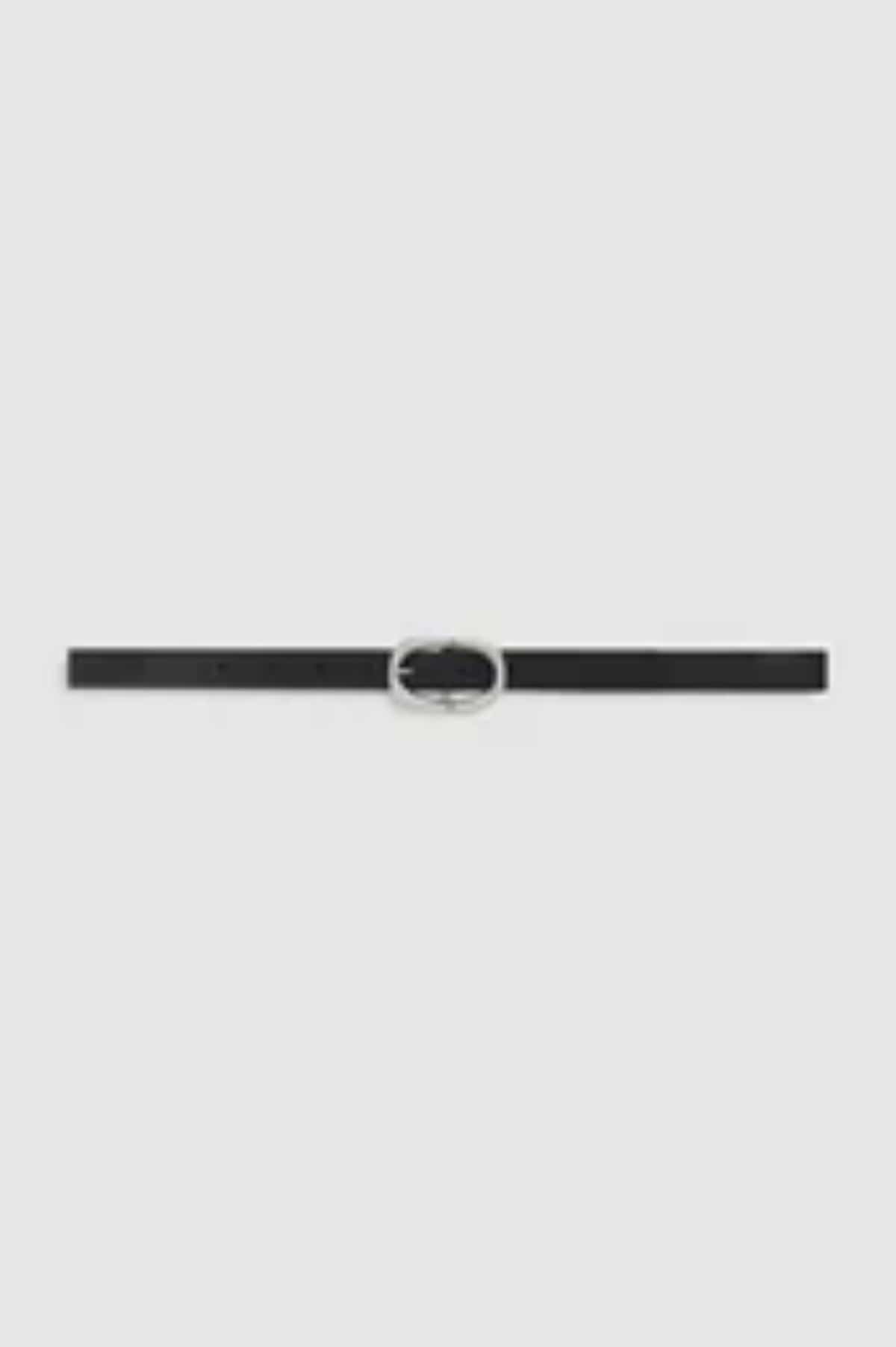 Anine Bing Small Signature Link Belt Black Pebble