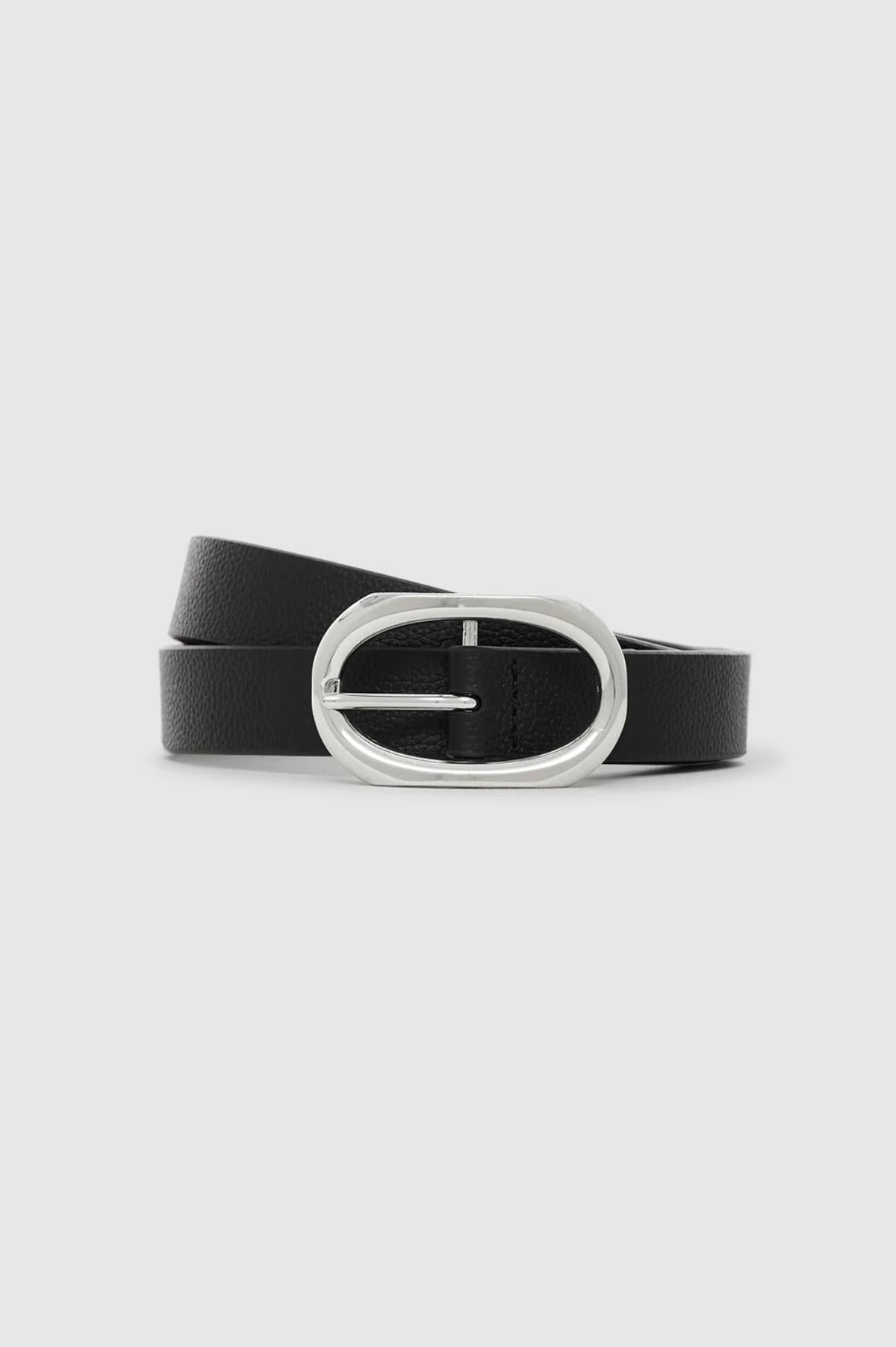 Small Signature Link Belt Black Pebble
