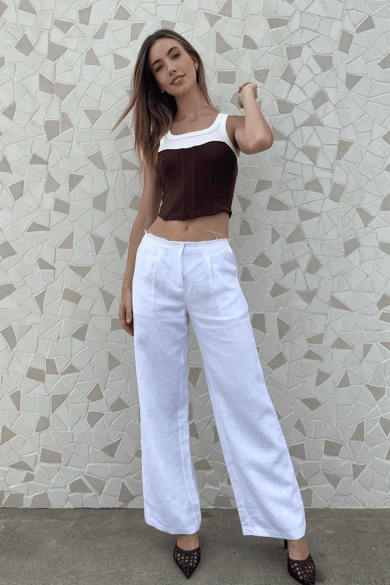 Corset Bodice Coffee Tank
