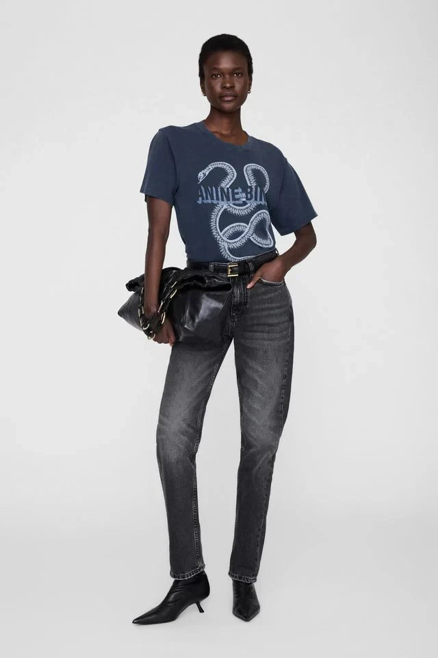 Lili Tee Snake Washed Black