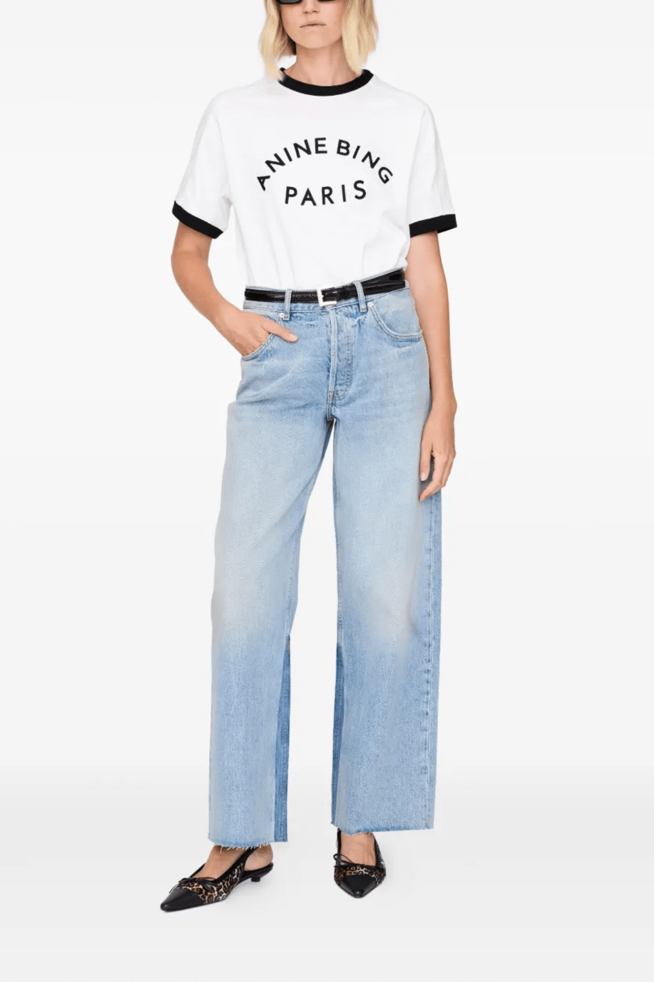 Anine Bing Jaylin Tee Paris Ivory