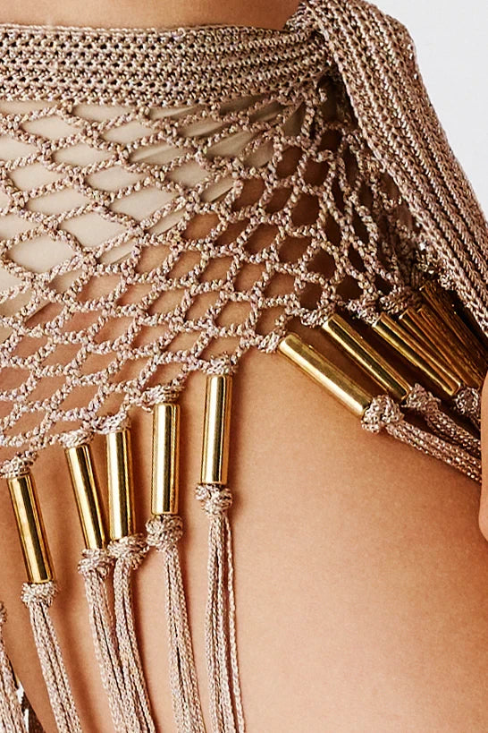 Aria Hand Crochet Fringe Skirt