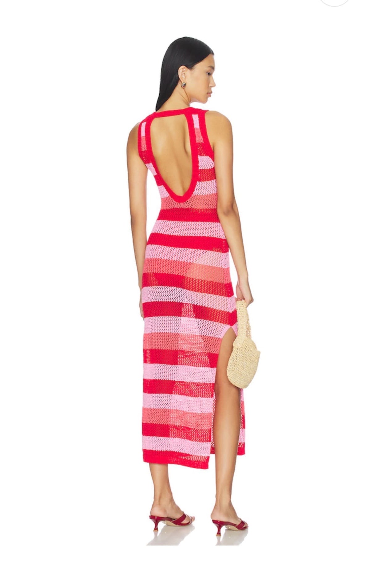 Beach Riot Holly Rose Dress Ruby Stripe