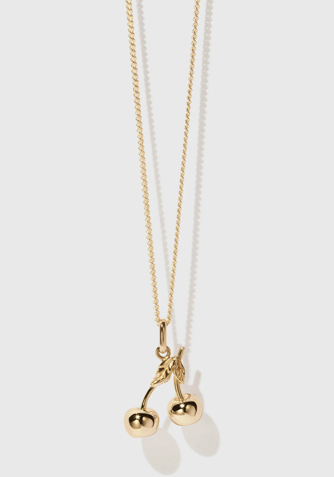 Cherry Charm Necklace Gold Plated