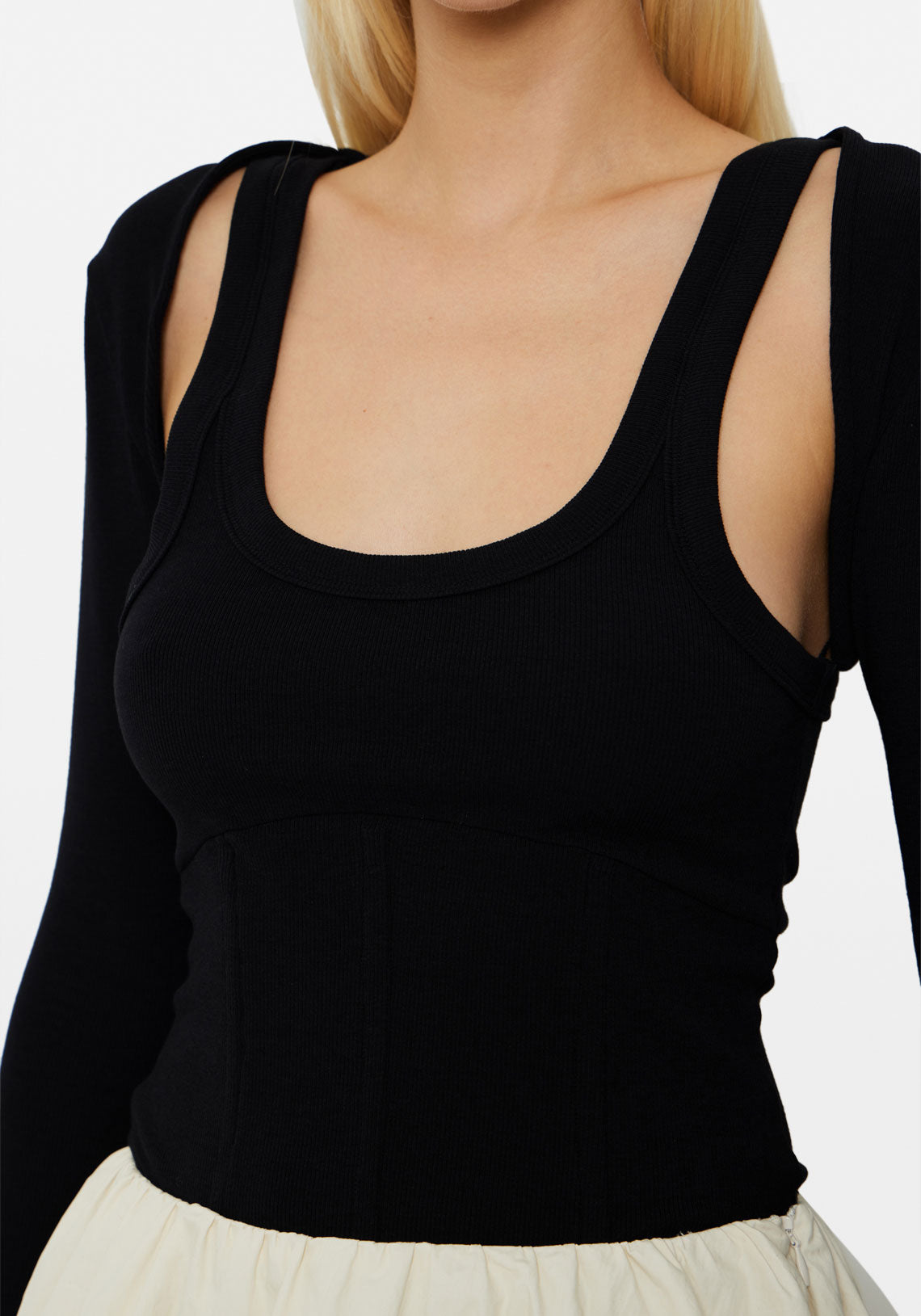 Prima Corset Ls Top Black
