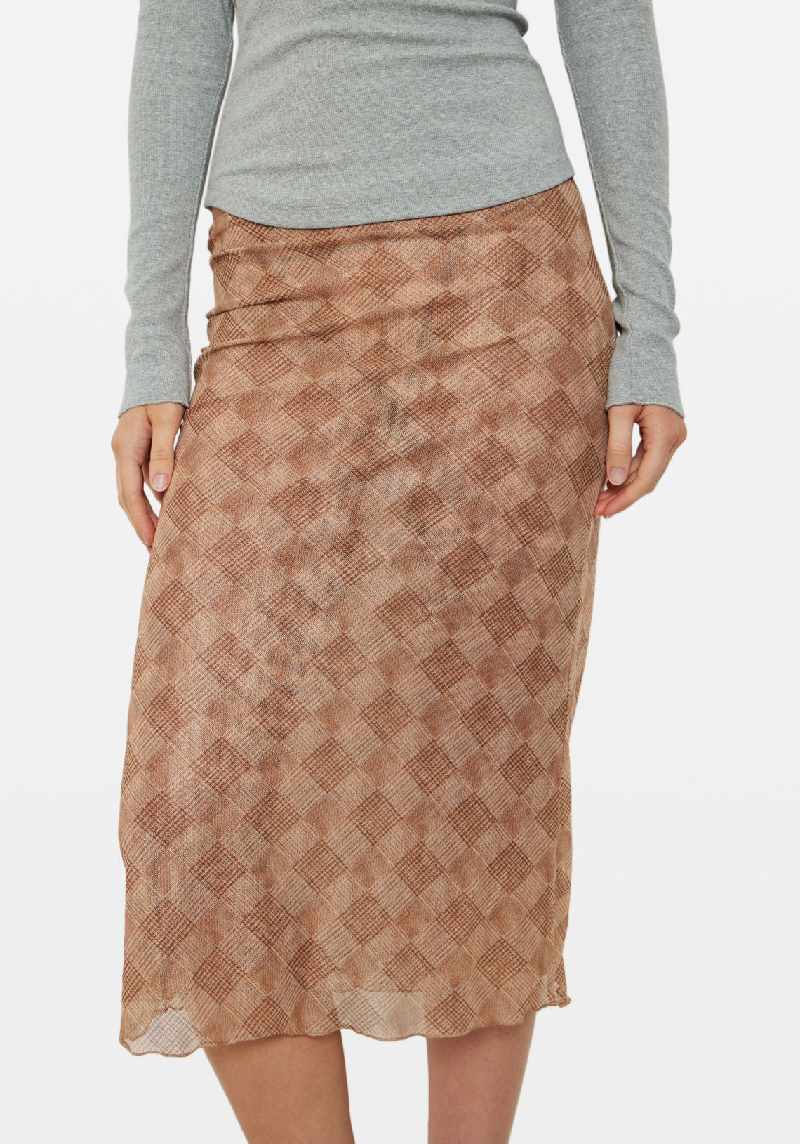 Check Yourself Midi Skirt Plaid