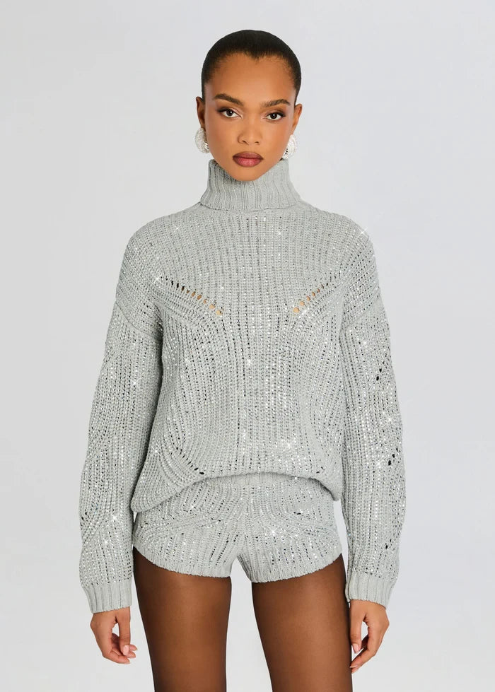 Camden Embellished Sweater Grey/Silver
