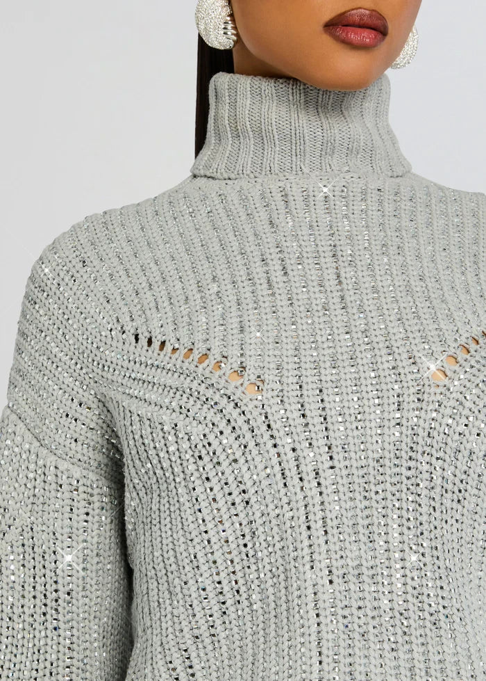 Camden Embellished Sweater Grey/Silver