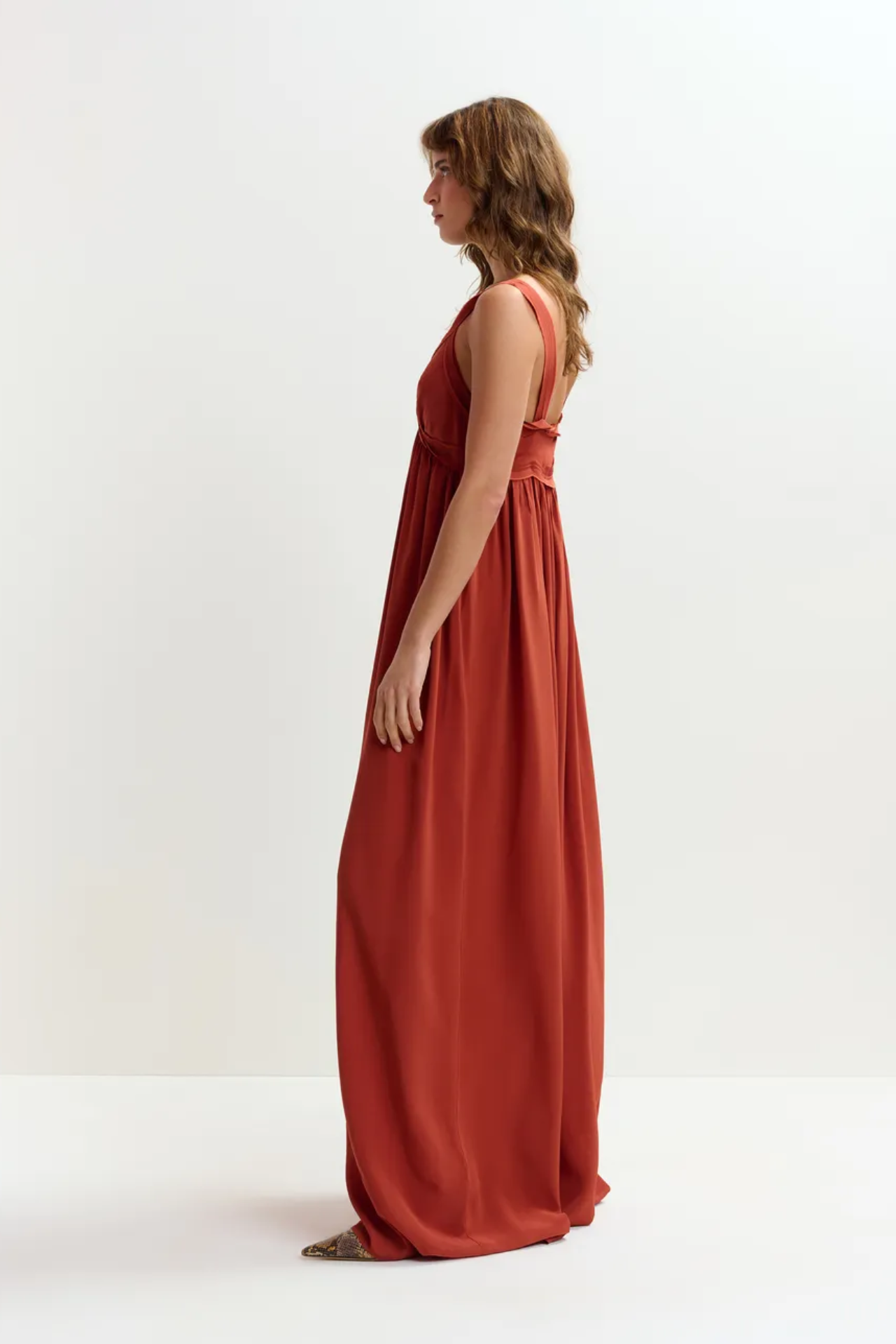 Essentiel Antwerp Jacobean Maxi Dress Burned Red